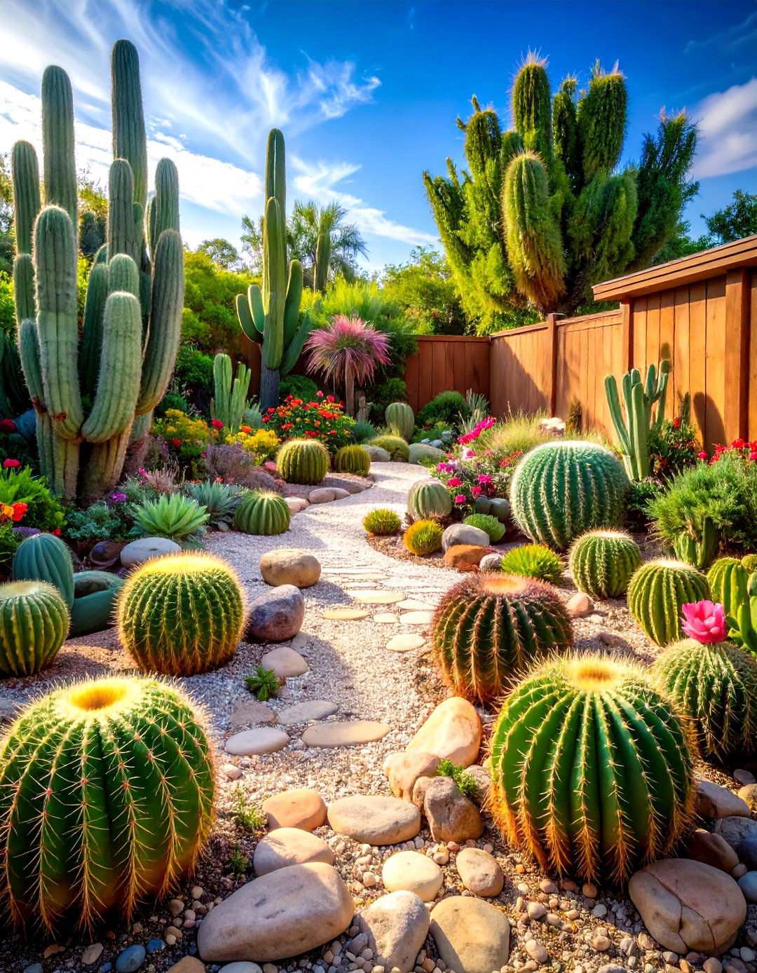 Cactus Desert Border Garden - 24 Low Maintenance Garden Border Ideas