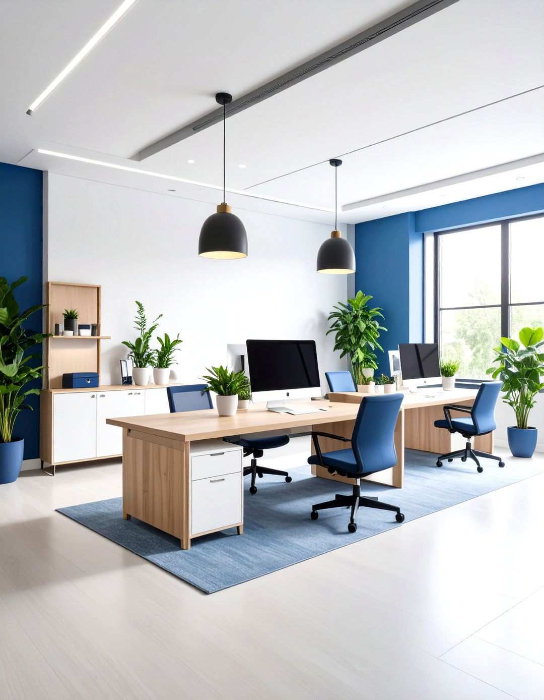 Calming Blue Sanctuary Office - 24 Therapist Office Decor Ideas