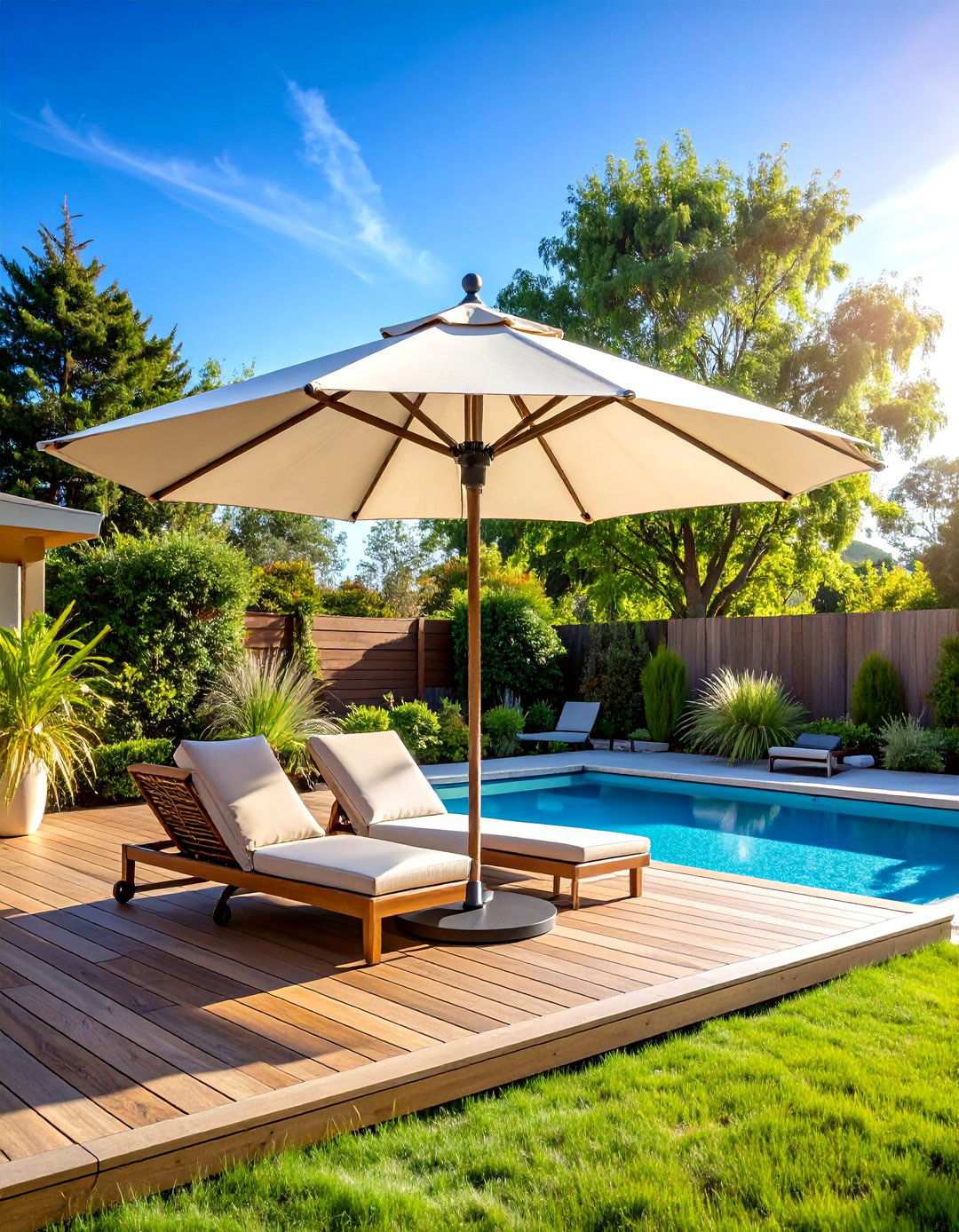 Cantilever Pool Umbrellas - 24 Pool Furniture Ideas