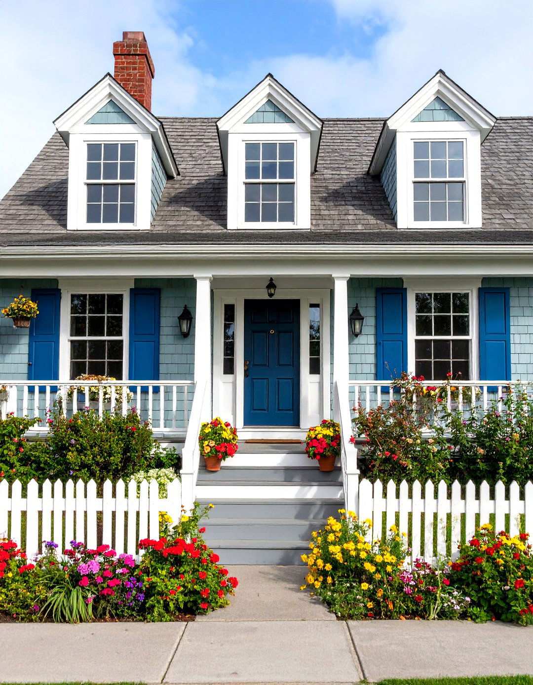 Cape Cod Style with Sage Green Shingles and Black Door - 24 Sage Green House With Black Door