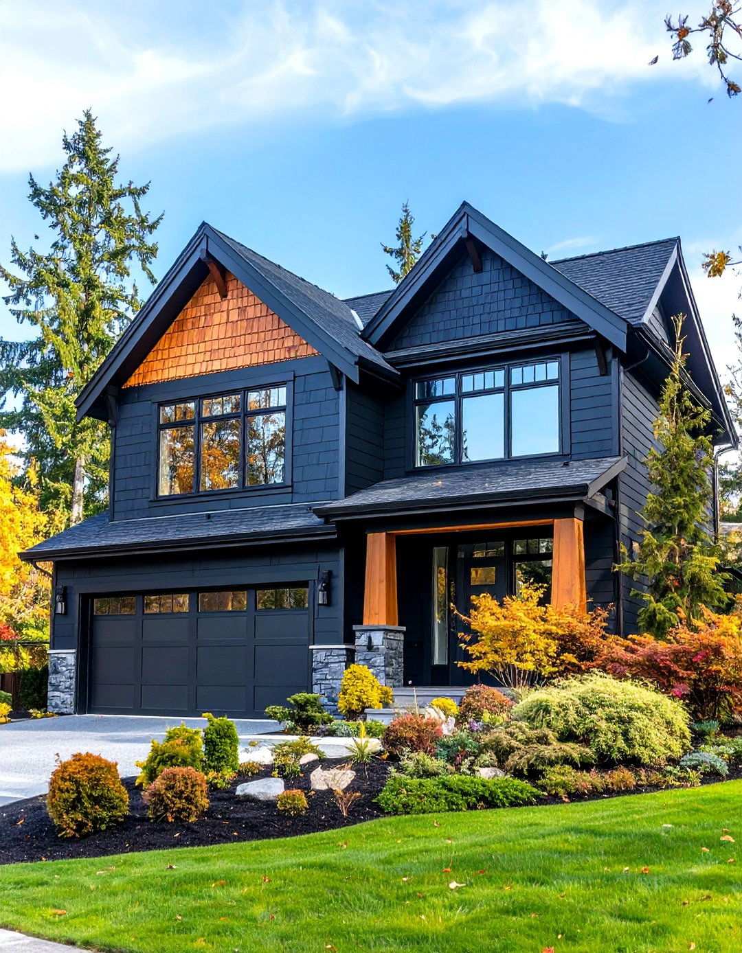 Carbon Black Cedar Contemporary - 24 Paint Colors for a Modern Black House With Cedar Accents