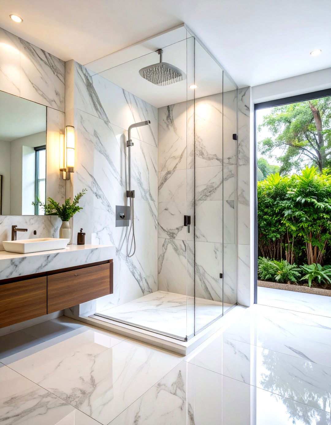 Carrara Marble Walk In Shower Sanctuary - 24 Marble Bathroom Ideas