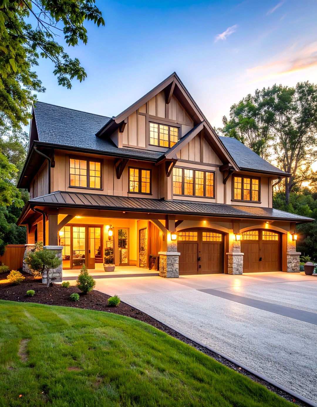 Carriage House Style Garage - 24 Rustic Garage Ideas