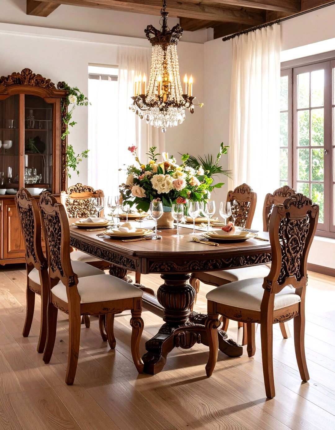 Carved Wood Dining Room Furniture - 24 spanish style dining room ideas