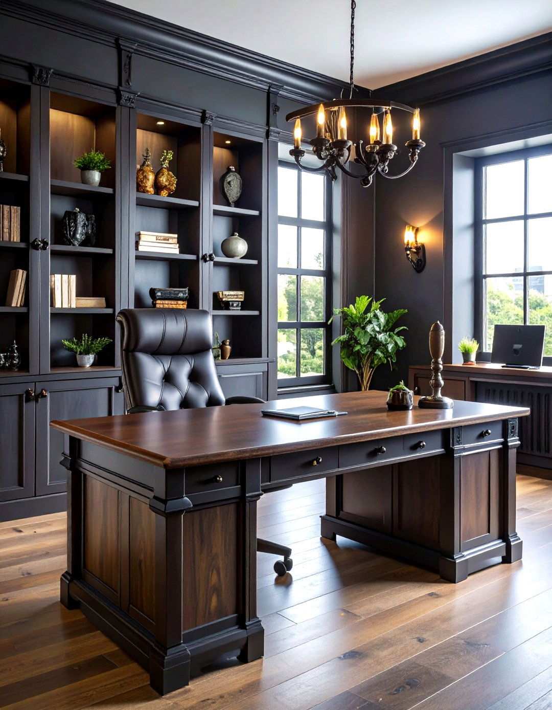 Cast Iron Hardware Details - 24 Rustic Home Office Ideas