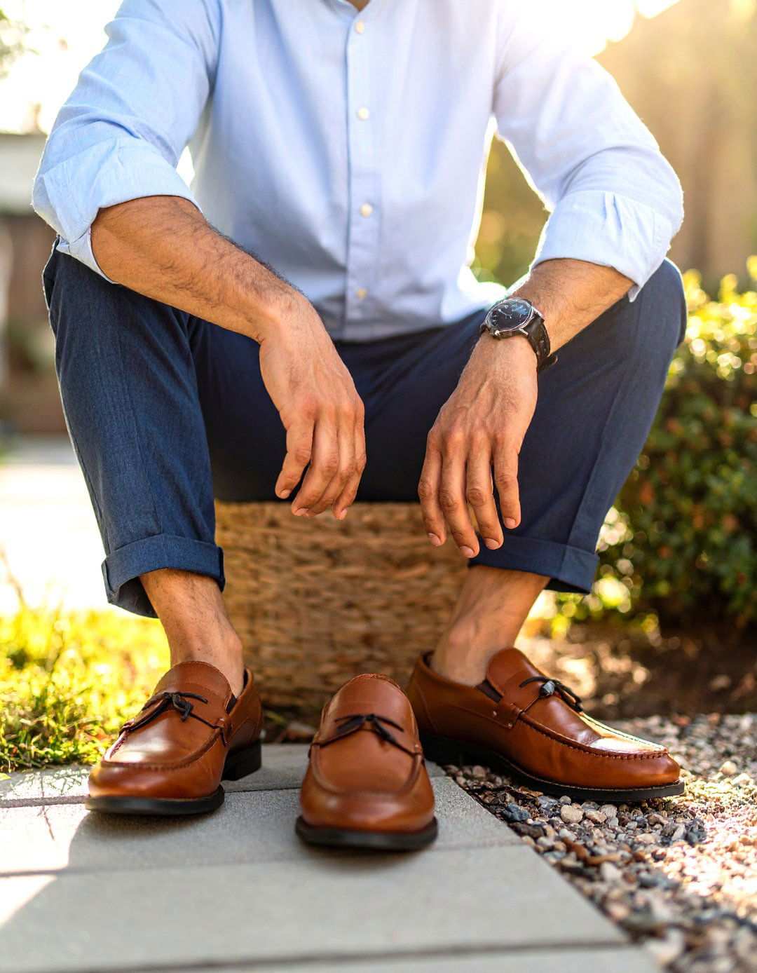 Casual Linen Shirt and Chinos - 24 Men's Wedding Outfit Ideas