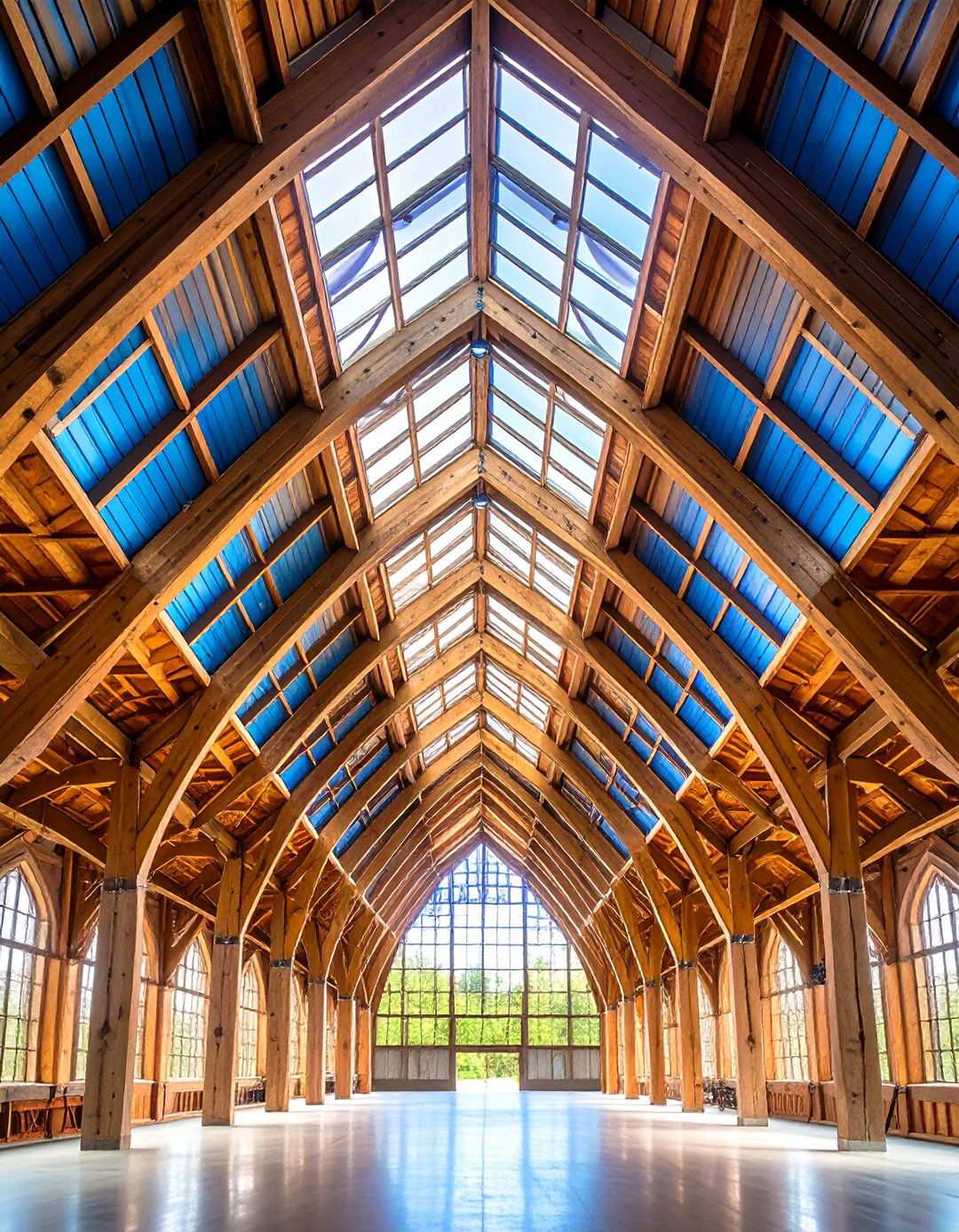 Cathedral Vaulted Ceiling with Structural Beam Exposure - 24 Shed Ceiling Ideas