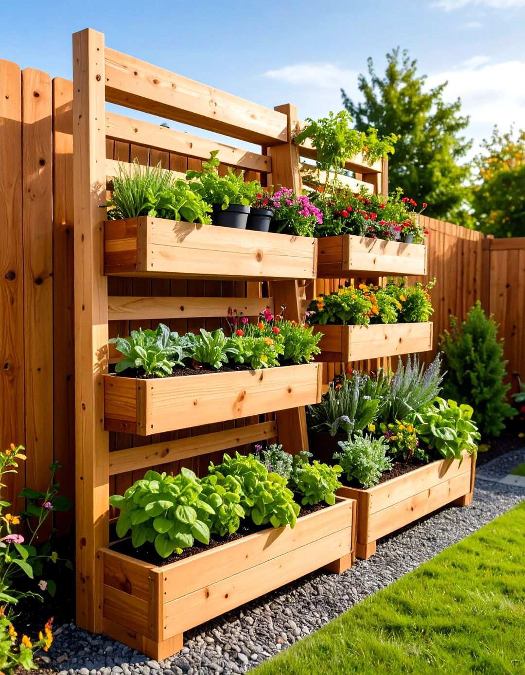 Cedar Fence Plant Stands - 24 Outdoor Plant Stand Ideas