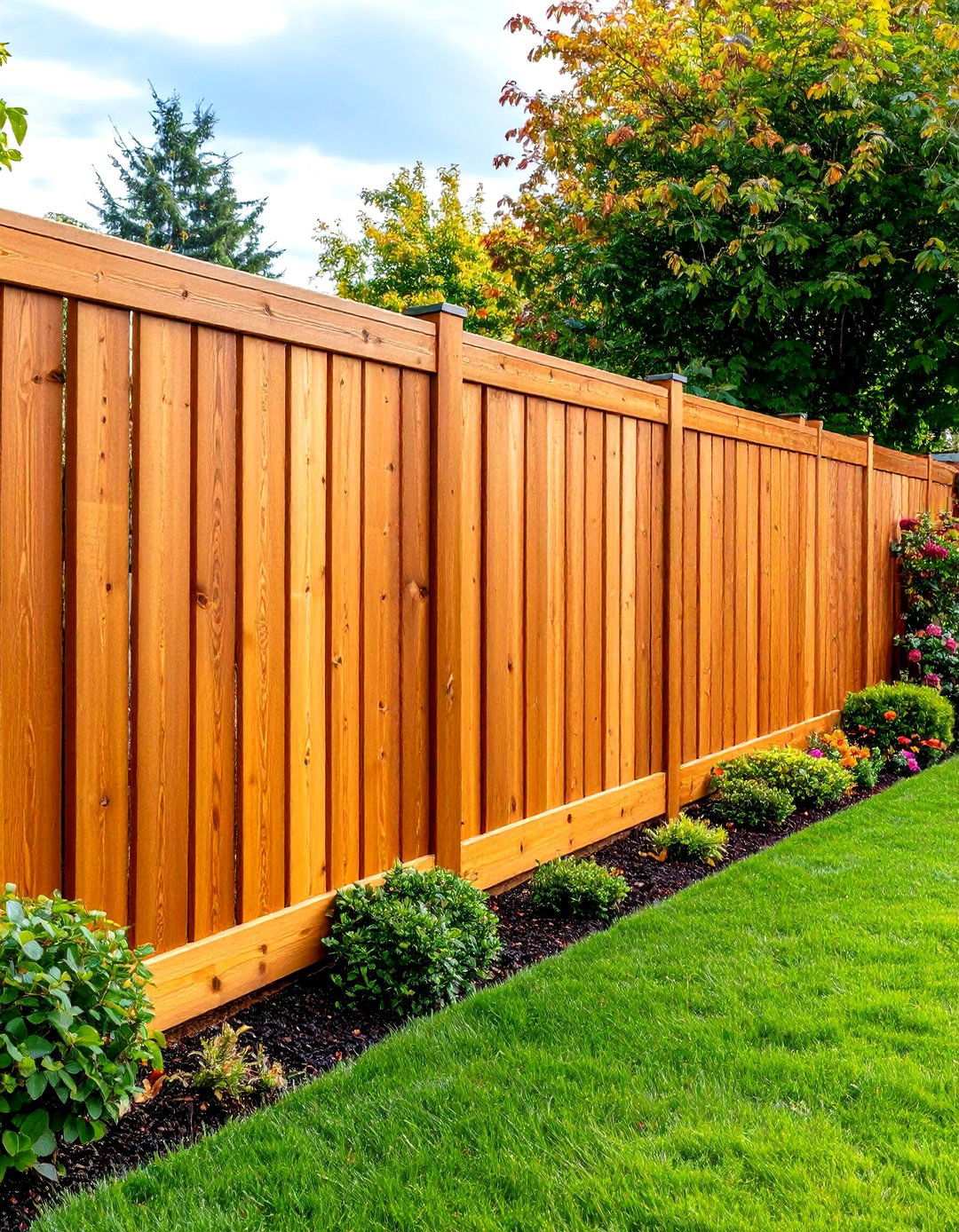 Cedar Horizontal Slat Fence with Contemporary Design - 24 Vegetable Garden Fence Ideas