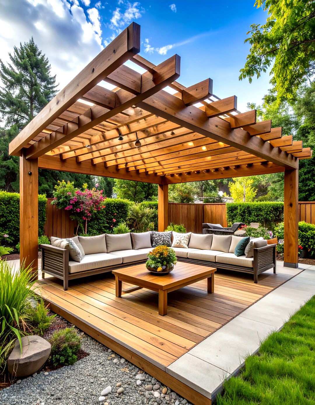 Cedar Wood Slat Roof - 24 Pergola Roof Ideas