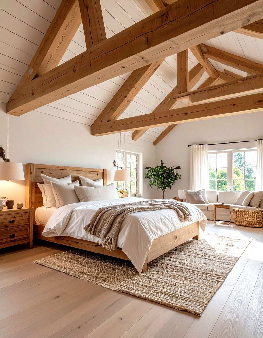 Ceiling Beam Exposure - 24 Scandinavian Bedroom Ideas