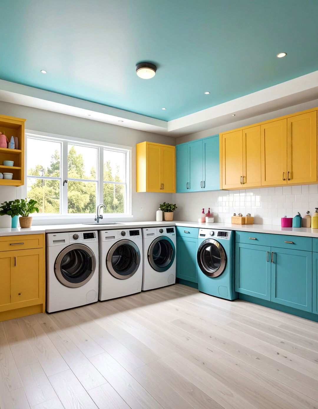 Ceiling Color Surprise - 24 Laundry Room Paint Ideas