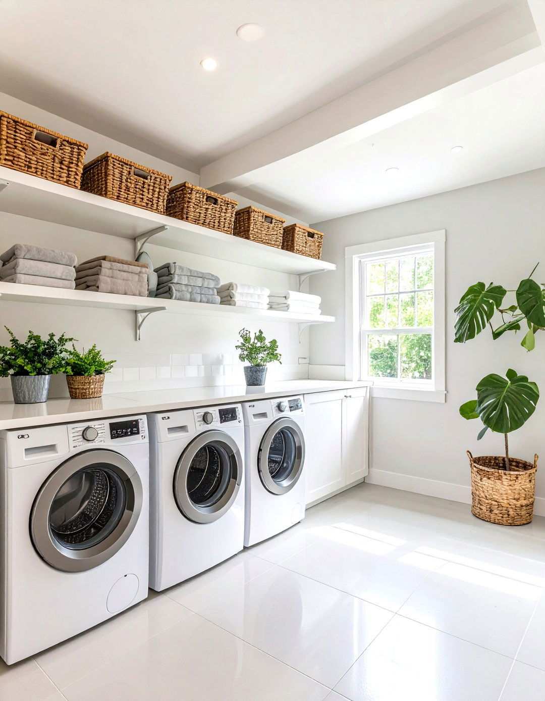 Ceiling Mounted Overhead Storage - 24 Laundry Room Shelving Ideas