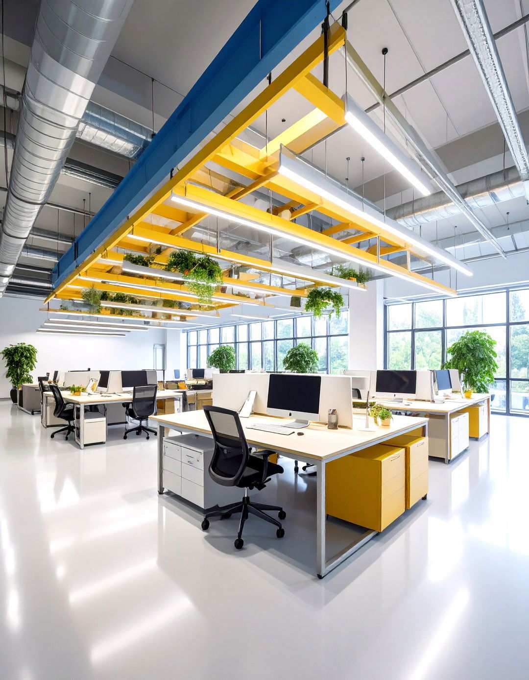 Ceiling Mounted Overhead Storage - 24 Office Shelving Ideas