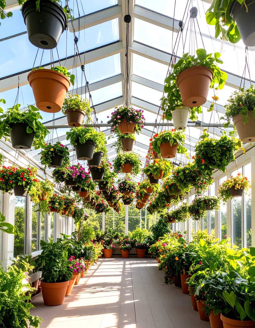Ceiling Mounted Plant Hanging Garden - 24 High Ceiling Tall Wall Decor Ideas