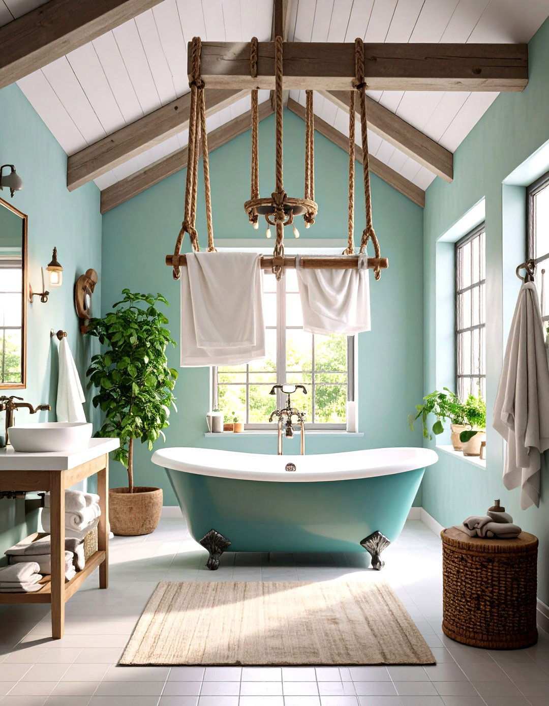 Ceiling Mounted Pulley Systems - 24 Towel Storage Ideas