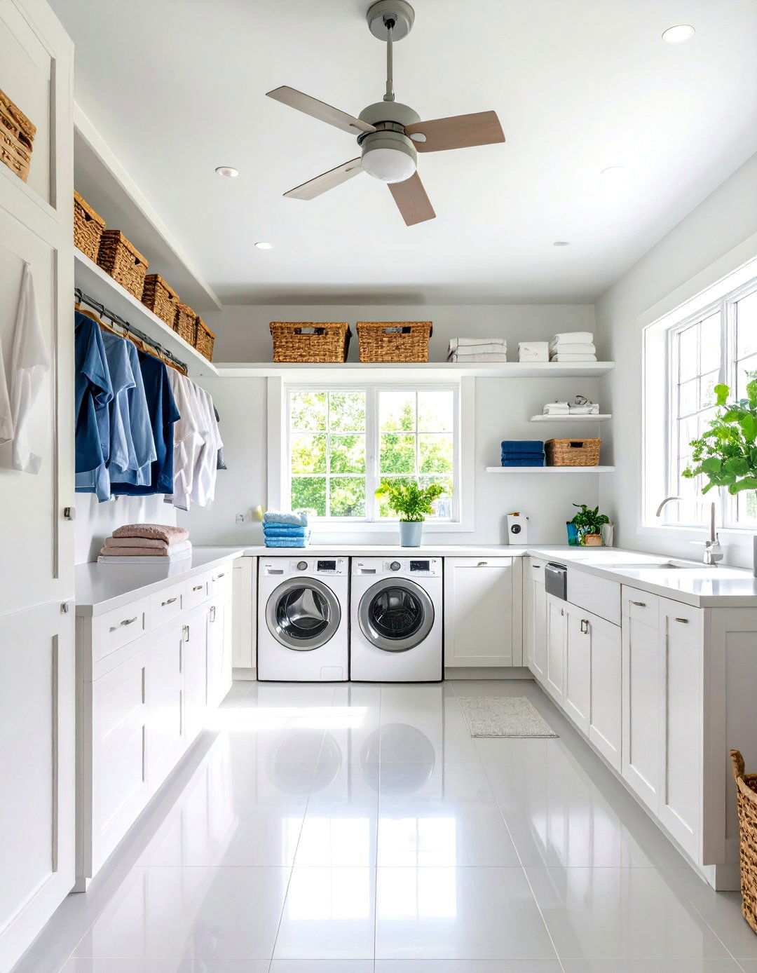 Ceiling Mounted Solutions - 24 Laundry Room Storage Ideas