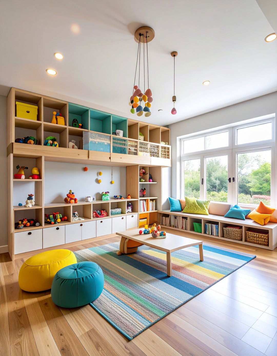 Ceiling Mounted Storage - 24 Playroom Storage Ideas