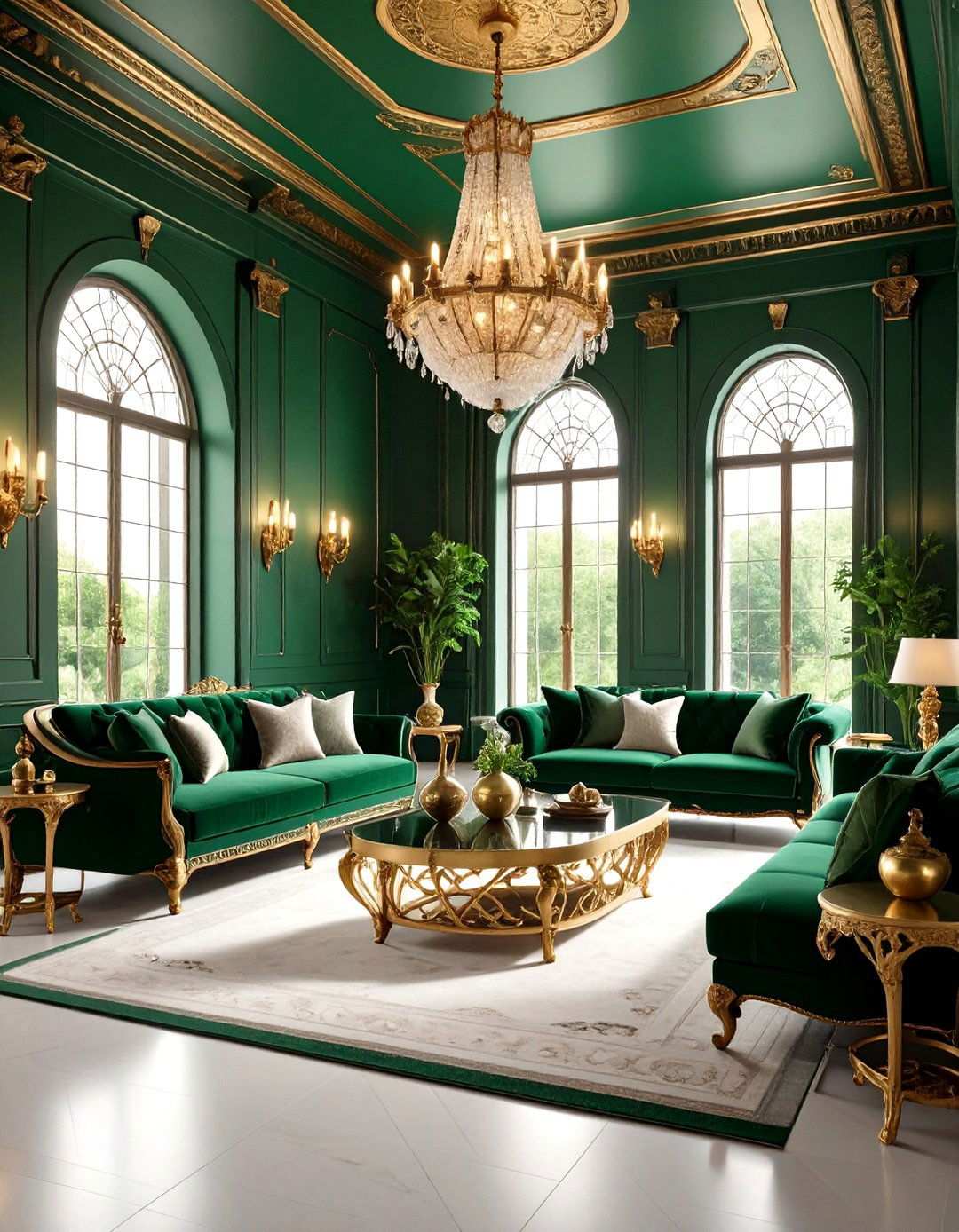 Celtic Royal Emerald Living Room - 24 Royal Living Room Design Ideas