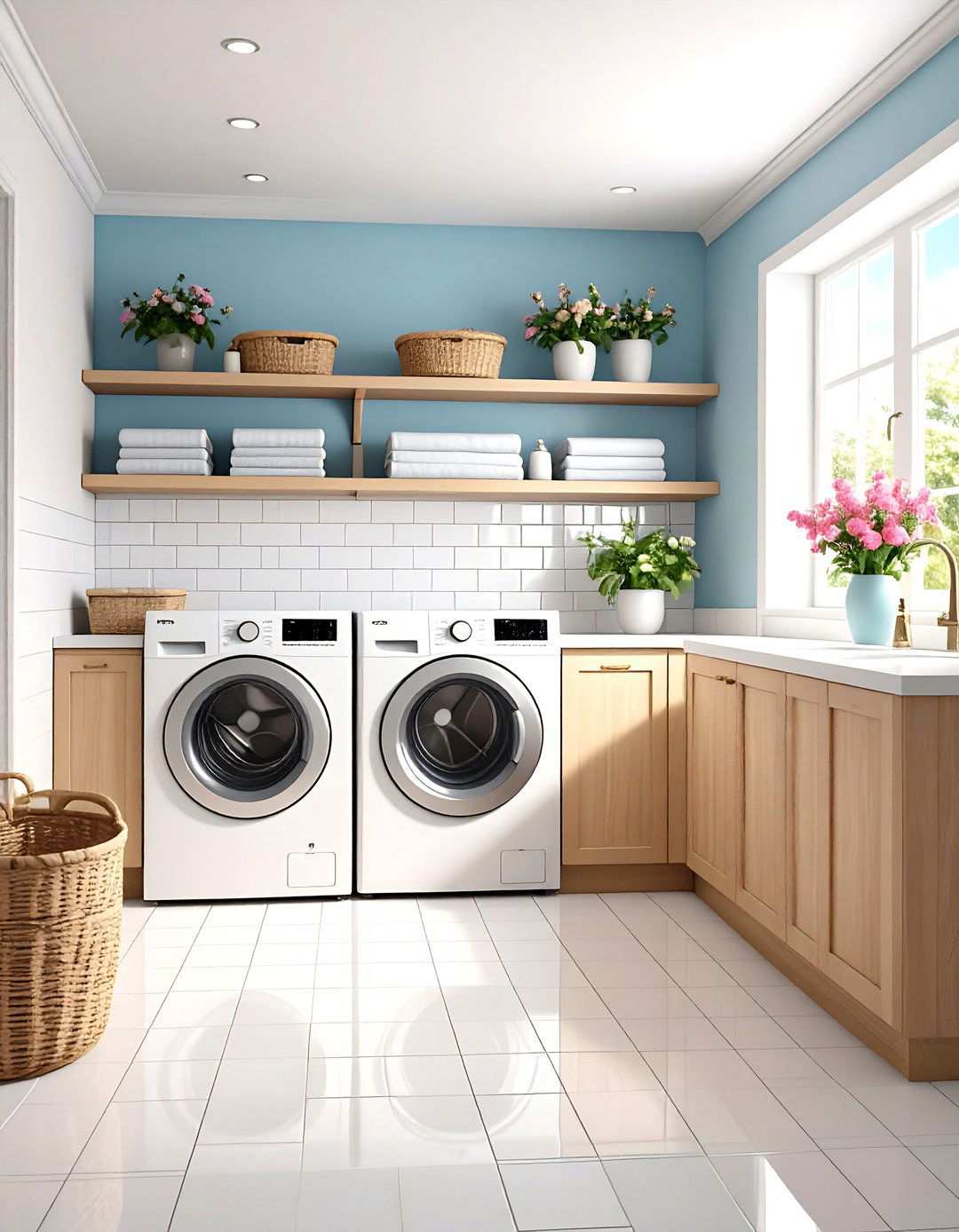 Ceramic Subway Tiles - 24 Laundry Room Floor Ideas