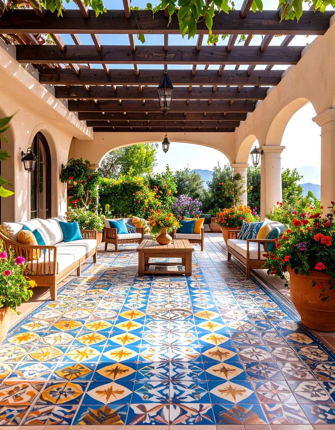 Ceramic Tile Pergola Installations - 24 Pergola Flooring Ideas