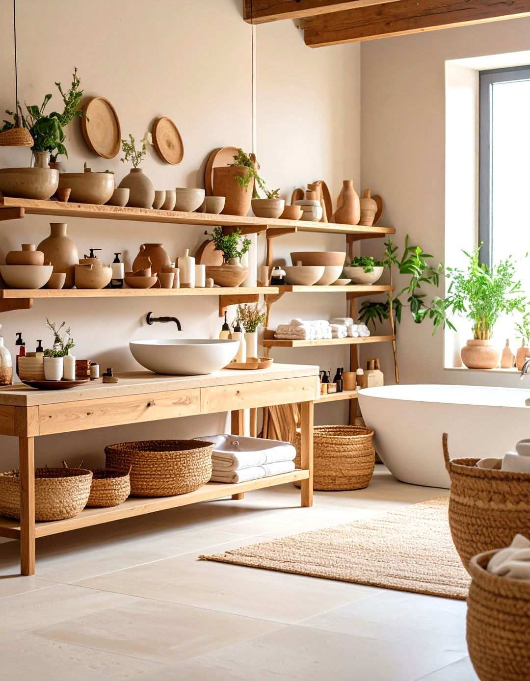 Ceramic Vessel Display Bathroom - 24 Tuscan Bathroom Ideas