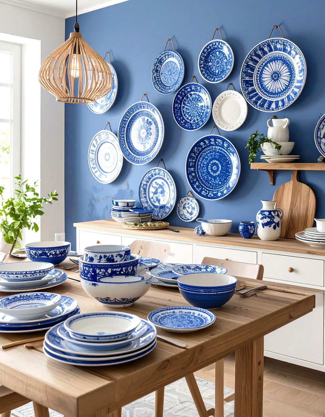 Ceramic Wall Plate Collection - 24 living room wall decor ideas