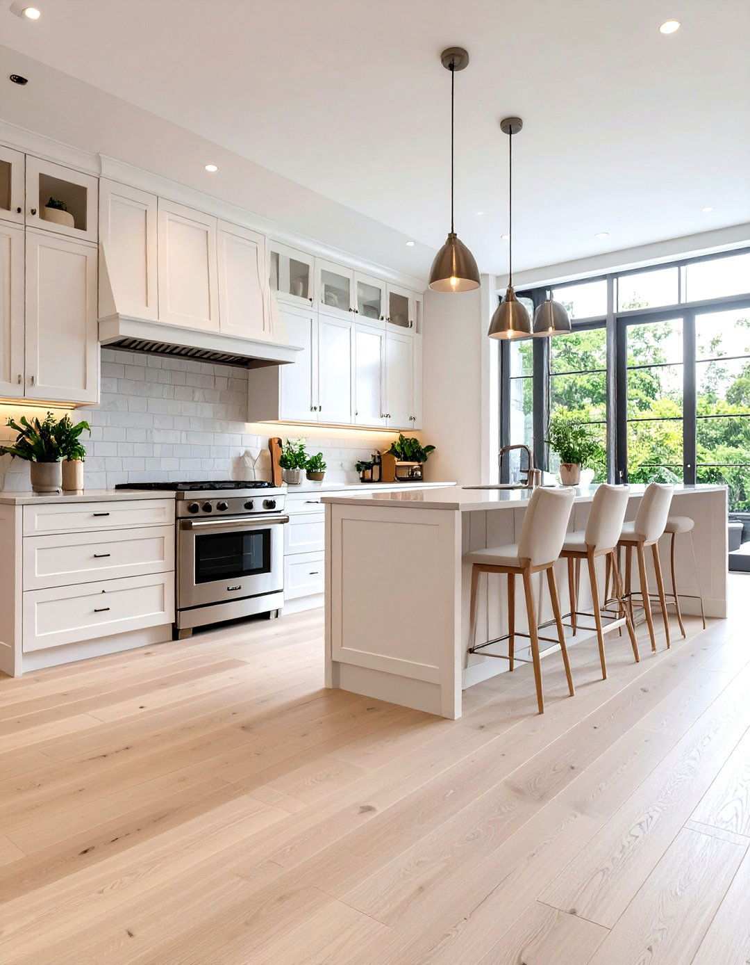 Cerused White Oak Kitchen Floors - 24 Light Wood Floor Kitchen Ideas