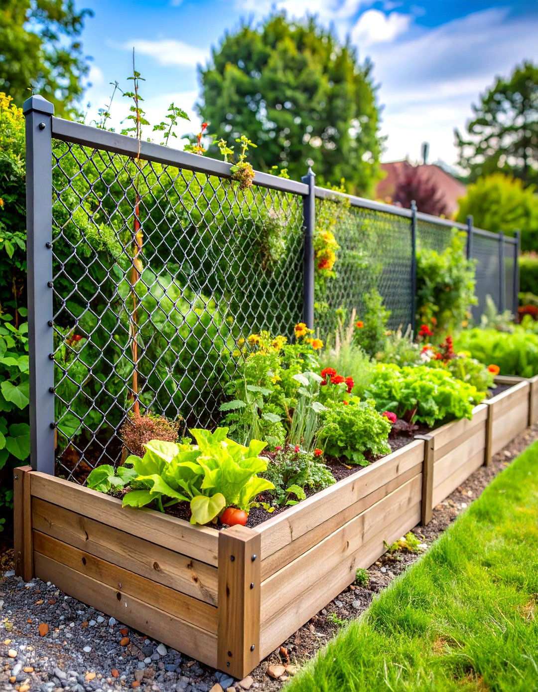 Chain Link Panel Gardens - 24 Inexpensive Raised Garden Bed Ideas