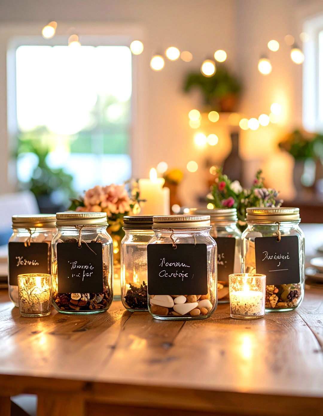 Chalkboard Label Memory Jars - 24 Mason Jar Centerpiece Ideas