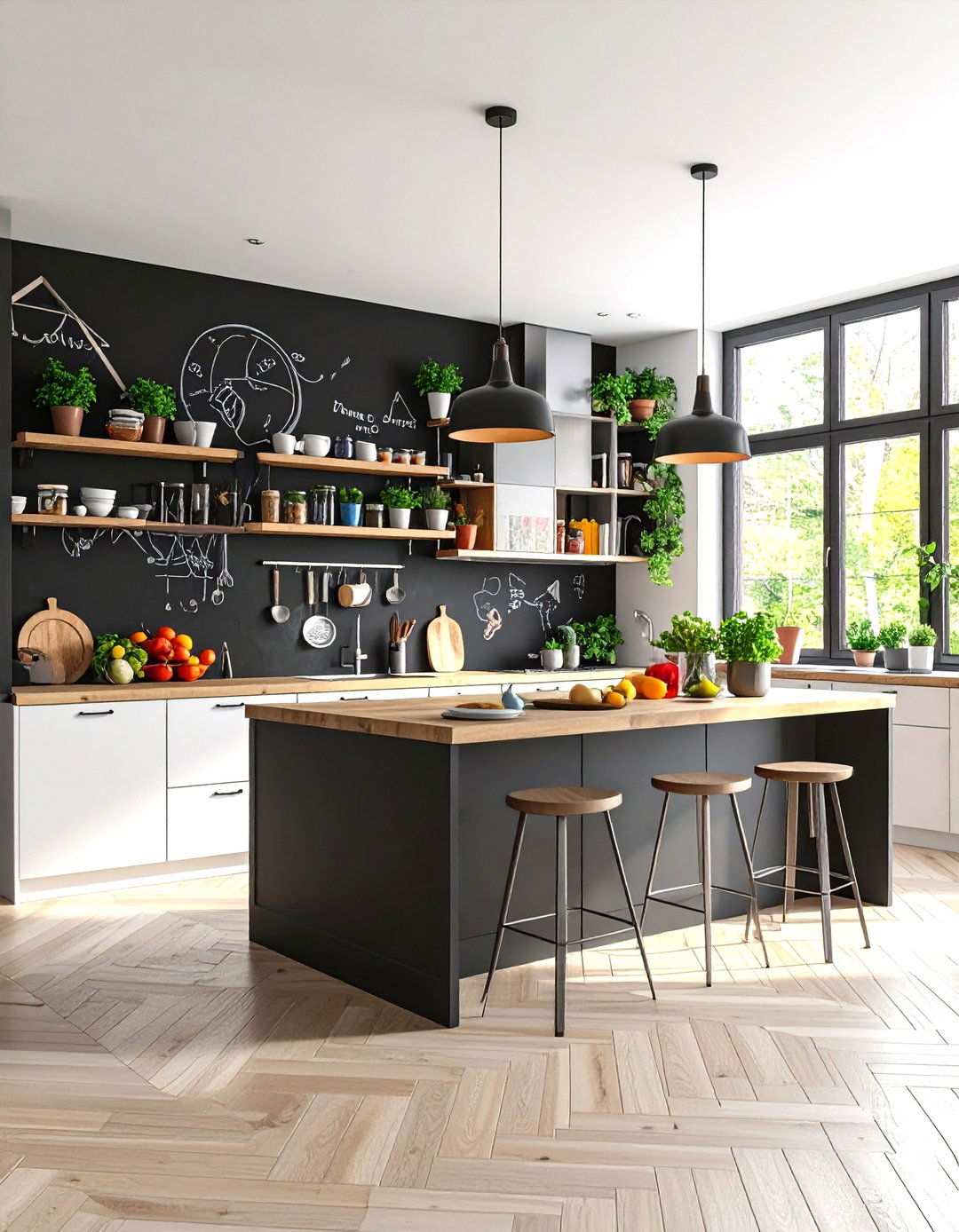 Chalkboard Paint Sections - 24 Wall Painting Ideas of Any Room