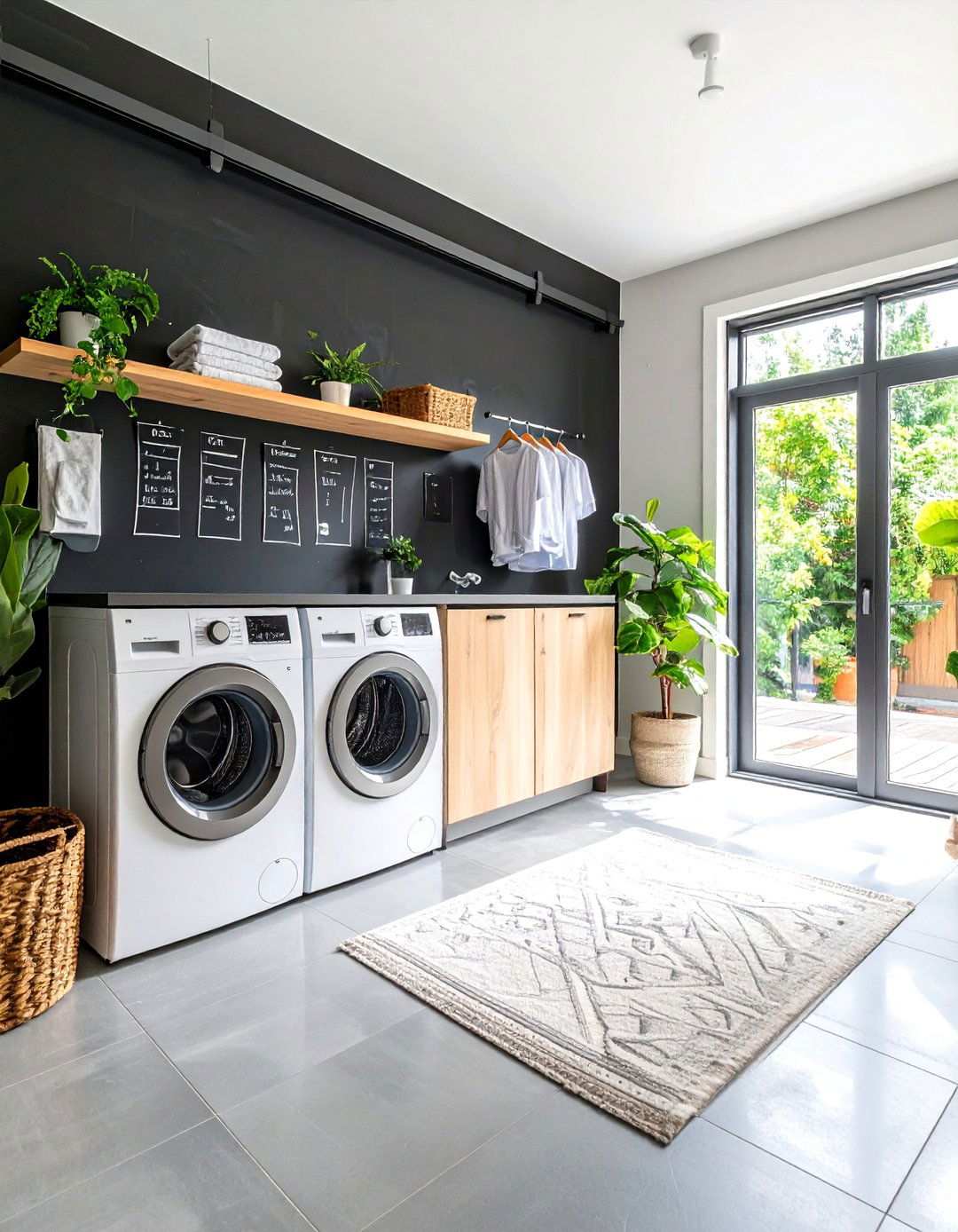 Chalkboard Sliding Door with Multi Purpose Functionality - 24 Laundry Room Door Ideas