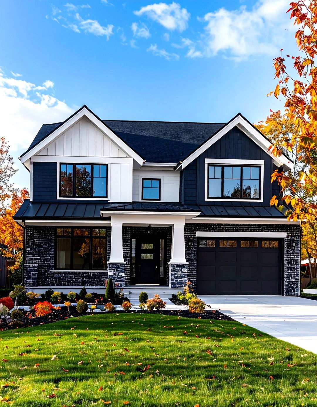 Charcoal and White Modern Minimalist - 24 Painted Brick Houses