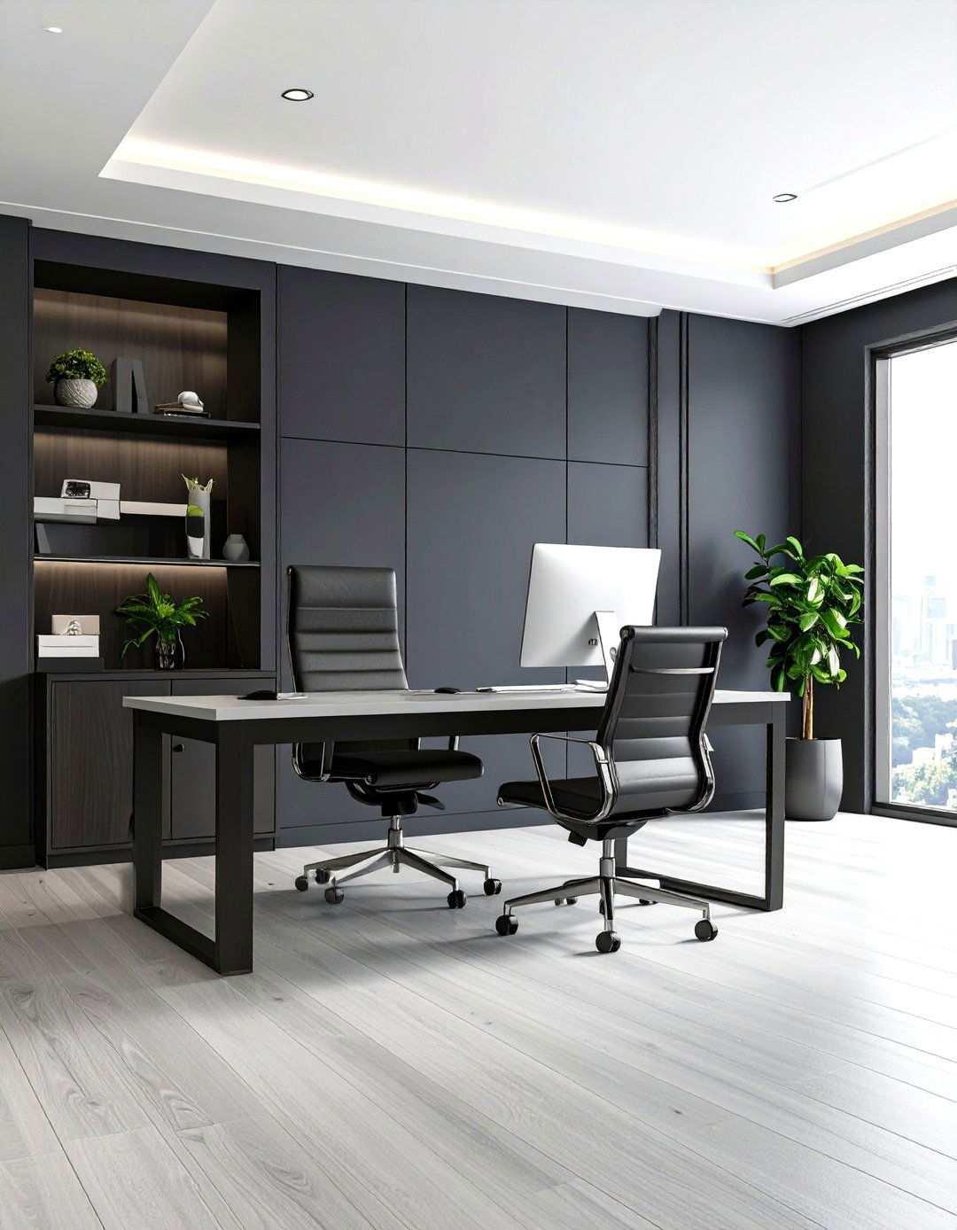 Charcoal Gray Executive Presence - 24 Home Office Paint Colors