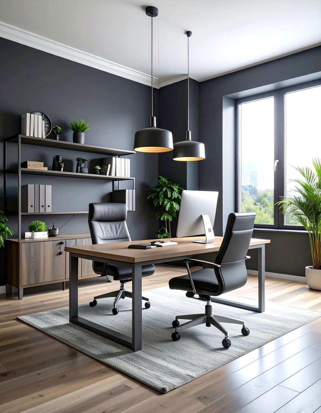 Charcoal Gray Home Office Sophistication - 24 Monochromatic Color Schemes for Rooms