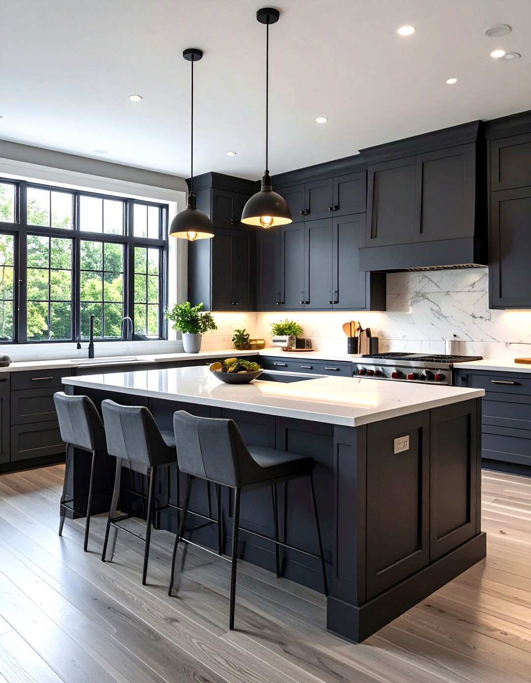 Charcoal Gray Sophisticated Elegance - 24 Shiplap Kitchen Island Ideas