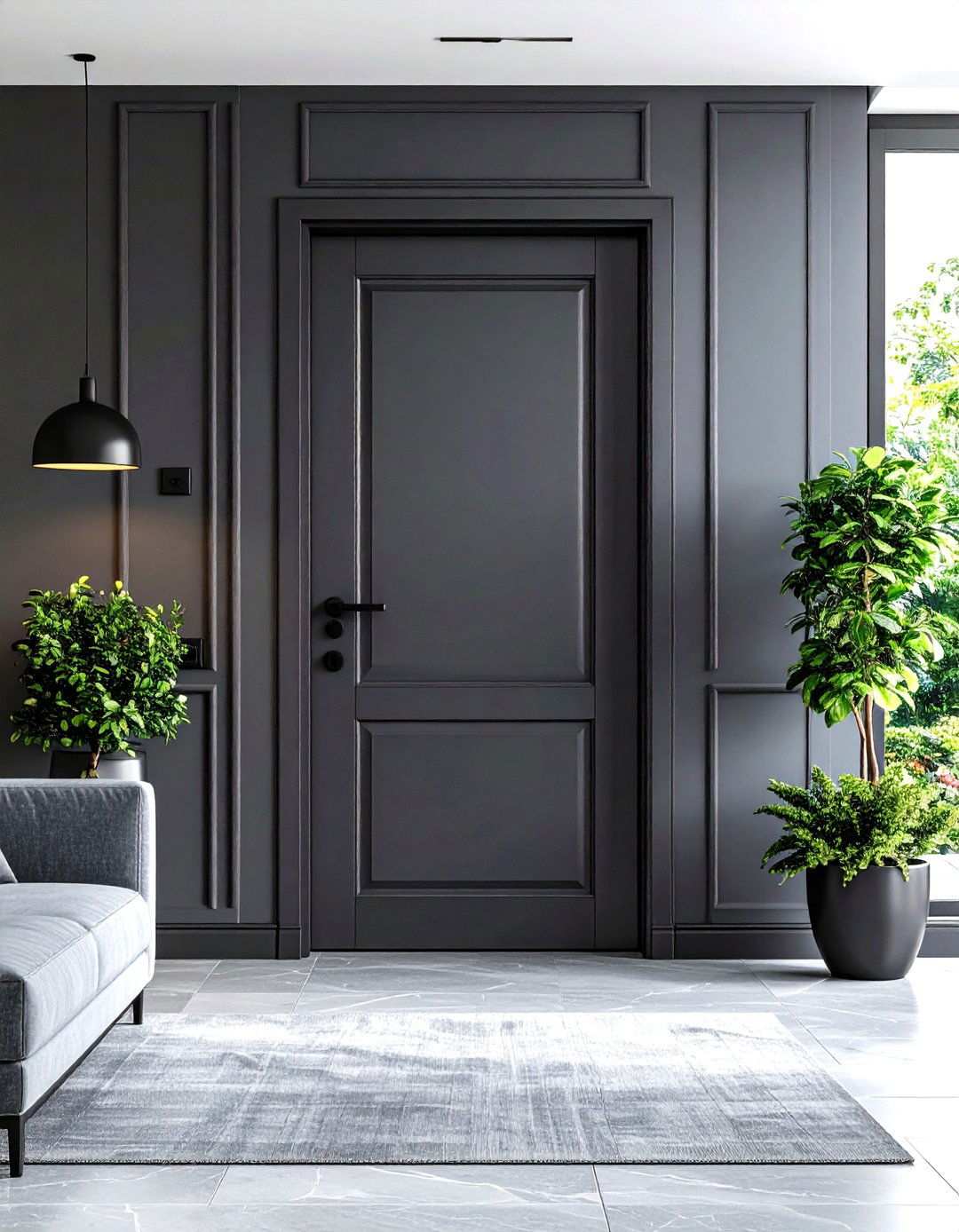 Charcoal Gray Sophistication - 24 Interior Door Color Ideas