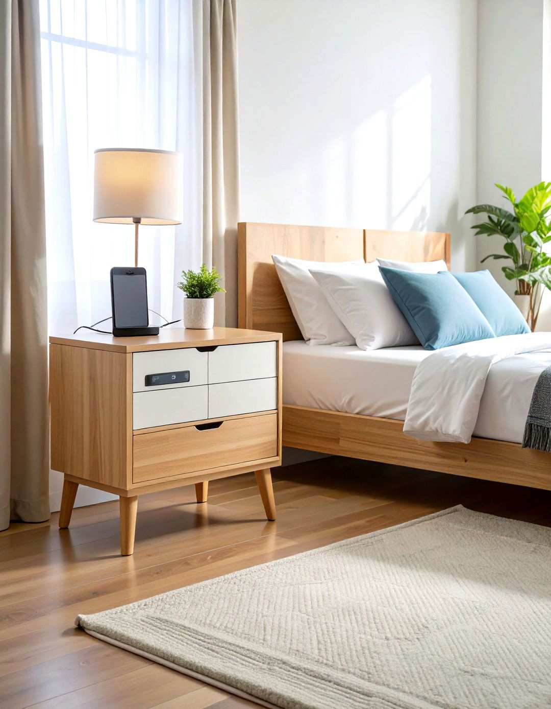 Charging Station Nightstand - 24 Nightstand Ideas