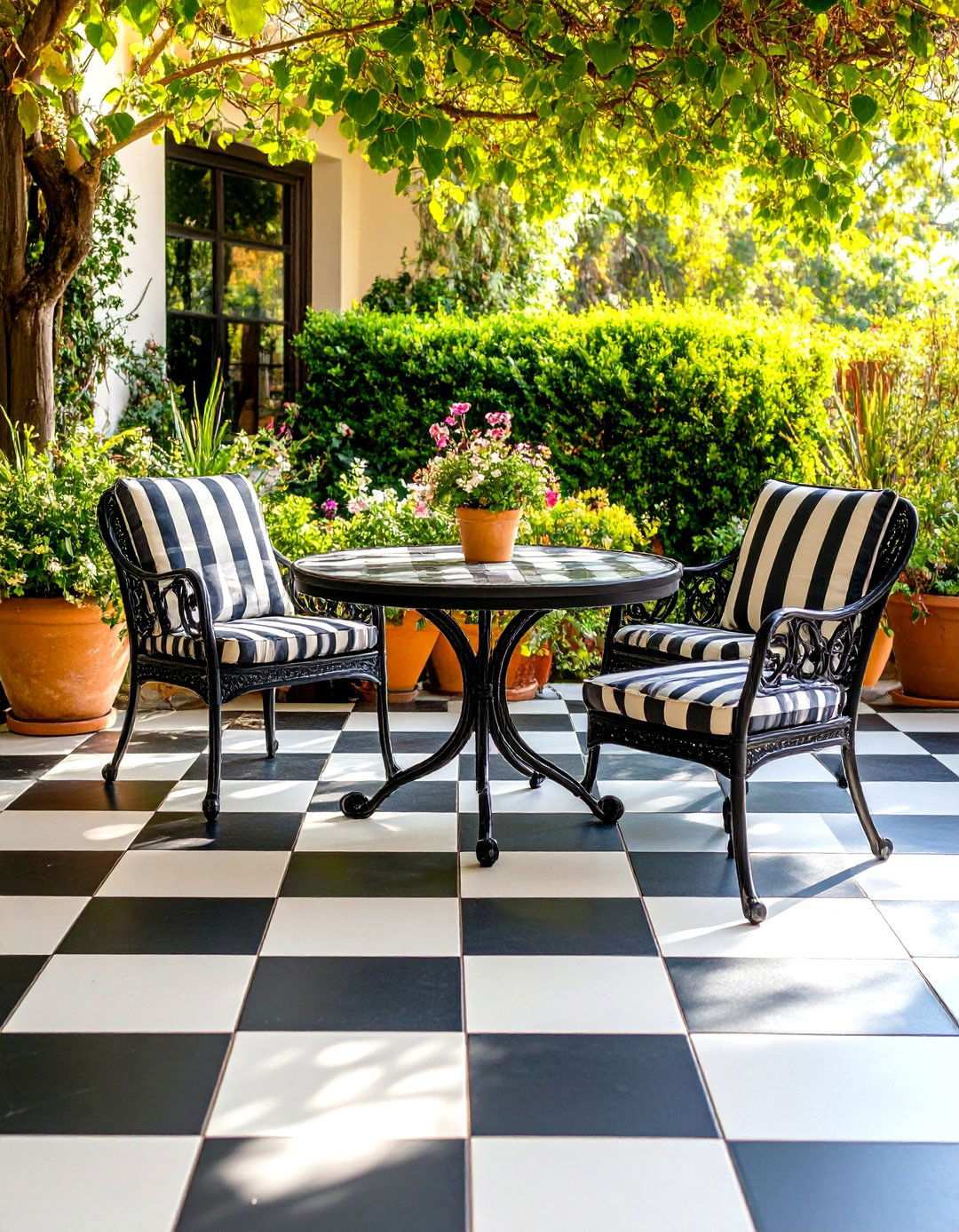 Checkerboard Patterns - 24 patio tile ideas
