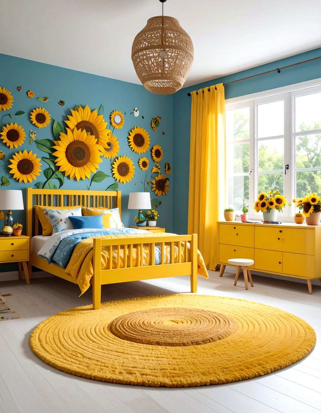 Cheerful Kids Sunflower Bedroom - 24 Sunflower Bedroom Ideas