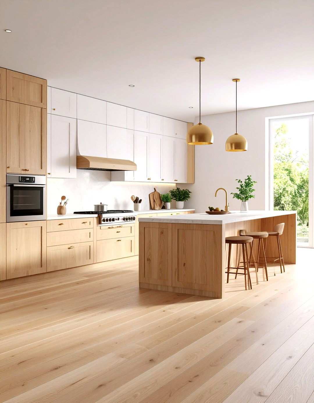 Cherry Cabinets with Light Wood Flooring - 24 Natural Cherry Kitchen Cabinets