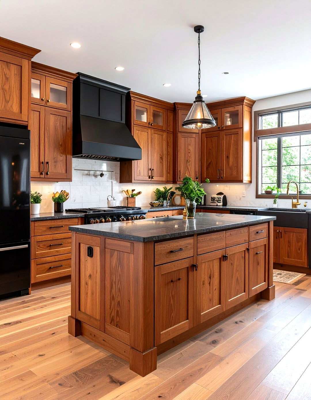 Cherry Wood Cabinets with Black Appliances - 24 What Color Cabinets Go With Black Appliances