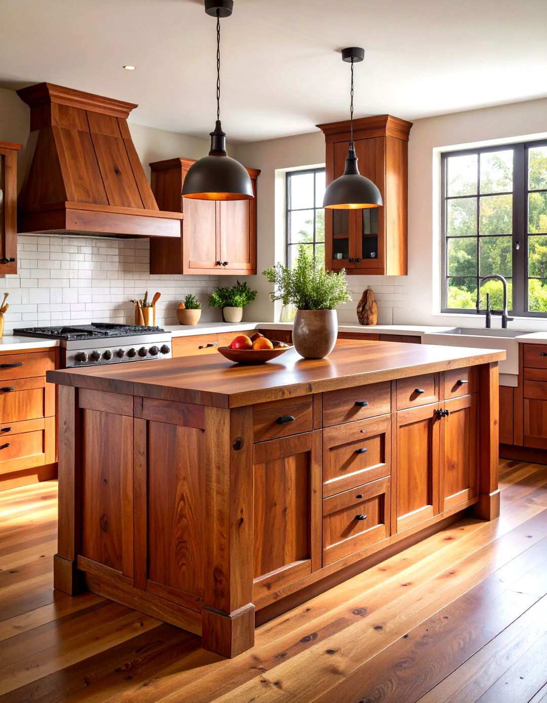 Chestnut Wood Kitchen Island - 24 Rustic Kitchen Island Ideas
