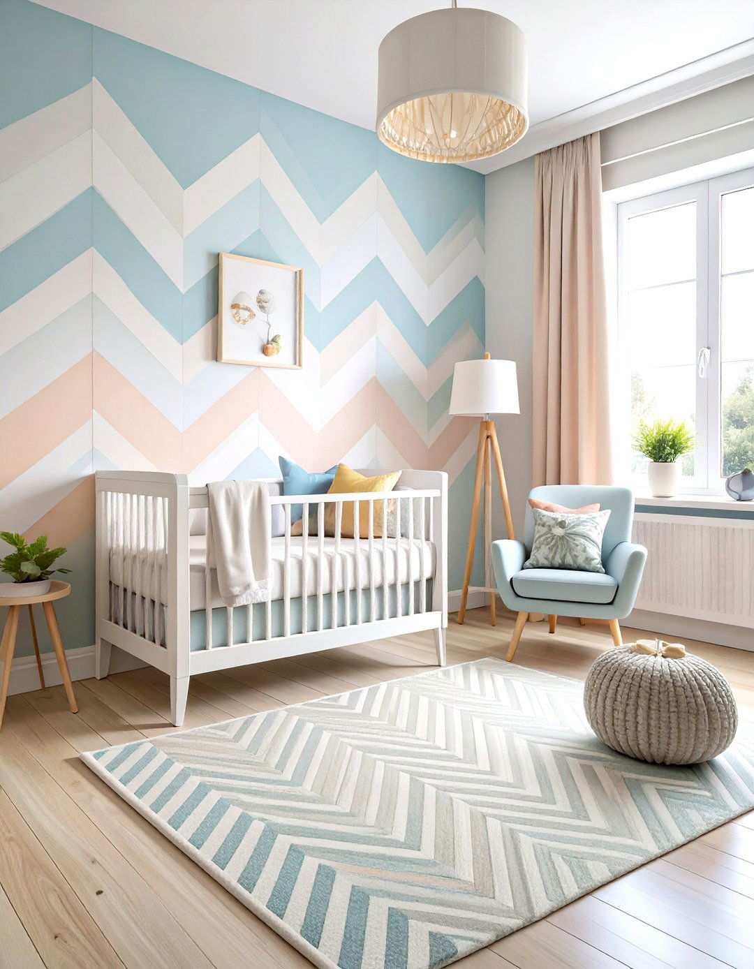 Chevron Pattern Accent - 24 Nursery Accent Wall Ideas
