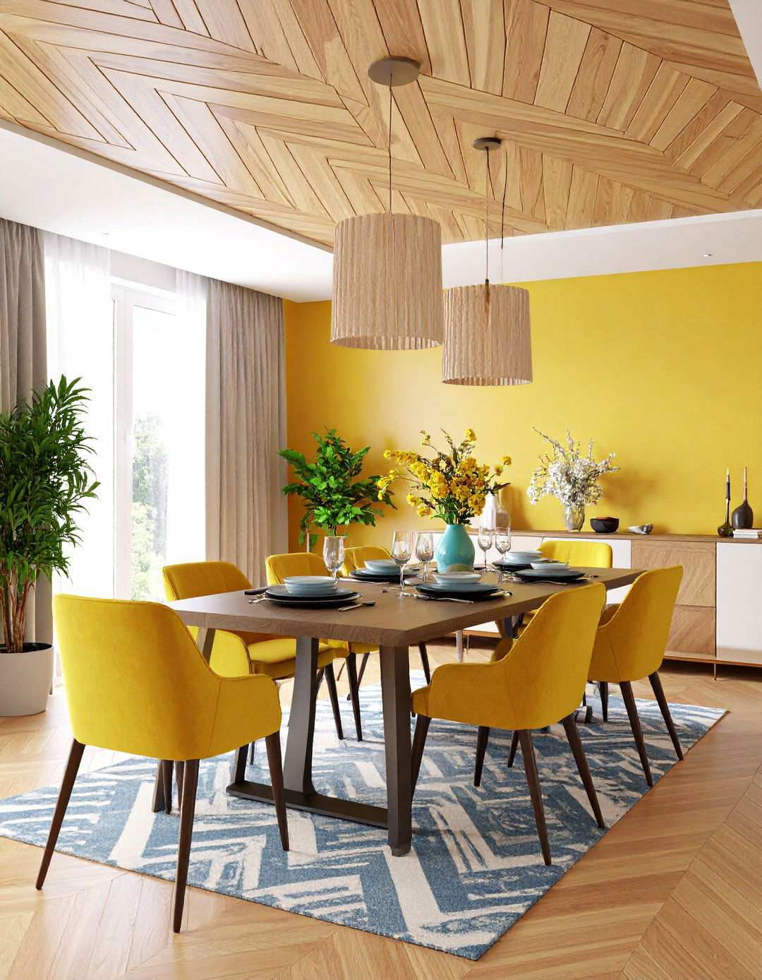 Chevron Pattern Wood Ceiling - 24 Wood Plank Ceiling Ideas