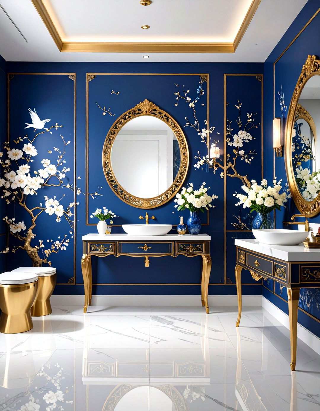Chinoiserie Wallpaper for Elegant Powder Rooms - 24 Wallpaper Ideas