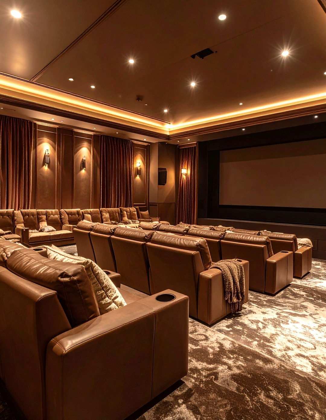 Chocolate Brown Comfort Zone - 24 Home Theater Paint Colors