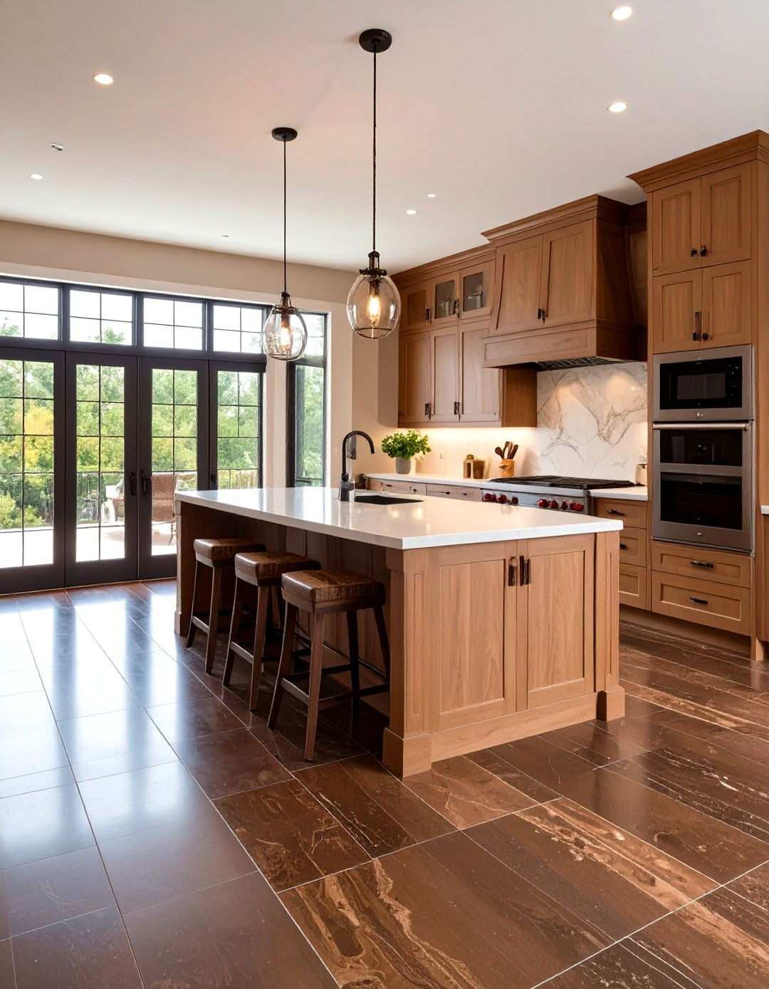 Chocolate Travertine Dramatic Dark Floors - 24 Travertine Floor Kitchen Ideas