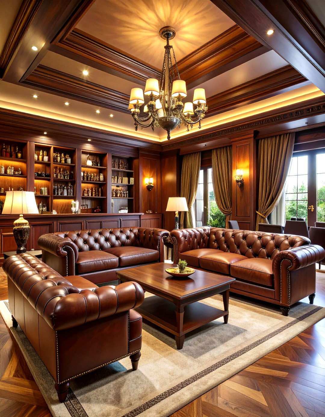 Cigar Lounge Inspired Living Space - 24 Mens Living Room Ideas