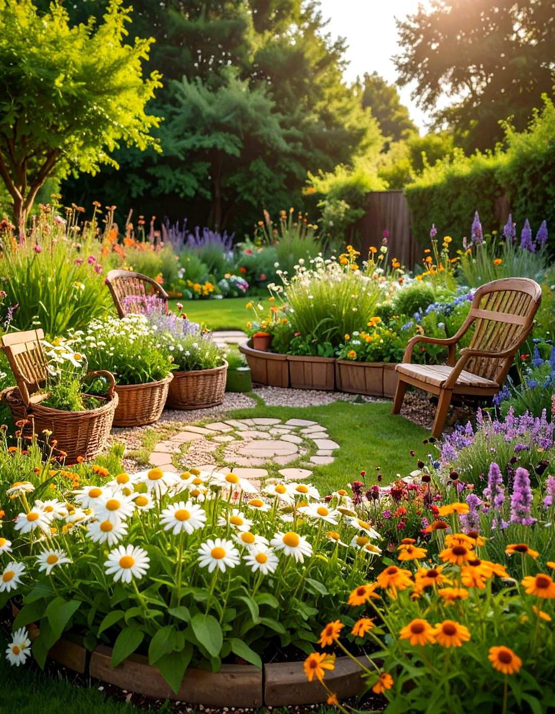 Circular Herb Garden with Medicinal Plant Collection - 24 Round Garden Bed Ideas